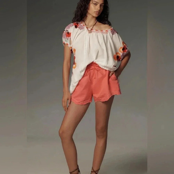 NWT By Anthropologie Linen Double Waistband Shorts - Picture 3 of 7